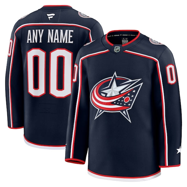 Columbus Blue Jackets Home Premium Custom Jersey - Navy/White
