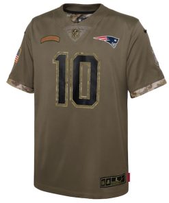 Alternative view of Mac Jones New England Patriots Nike Youth 2022 Salute To Service Player Limited Jersey - Olive