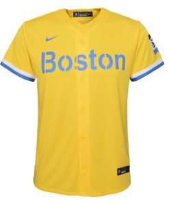 Alternative view of Boston Red Sox Nike Youth City Connect Replica Team Jersey - Gold/Light Blue