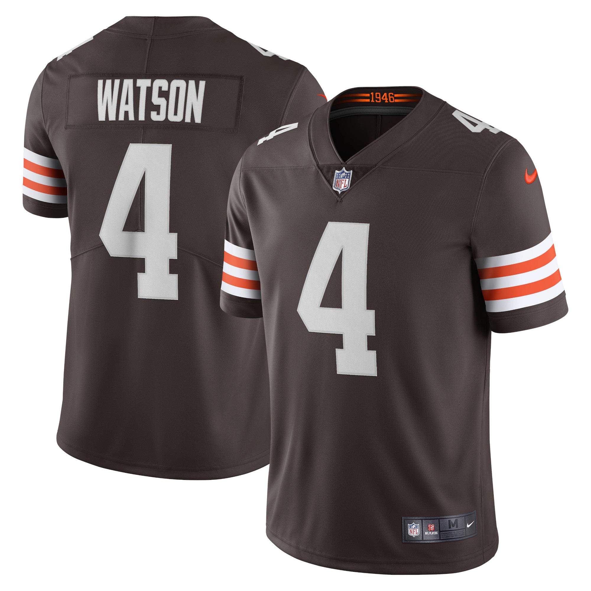 Deshaun Watson Cleveland Browns Nike 2021 Alternate Vapor Limited Jersey - White/Brown - Image 5