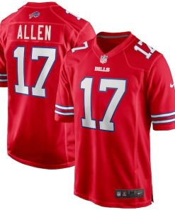 Alternative view of Josh Allen Buffalo Bills Nike Alternate Game Player Jersey - Red/Royal/White