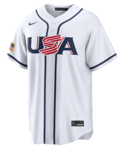 Alternative view of Ernie Clement USA Baseball Nike 2026 World Baseball Classic Home Stadium Jersey - White