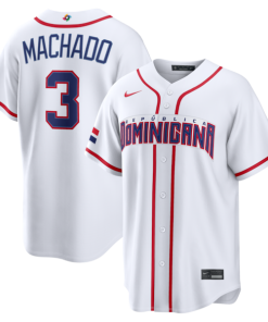 Manny Machado Dominican Republic Baseball Nike 2026 World Baseball Classic Home Stadium Jersey - White