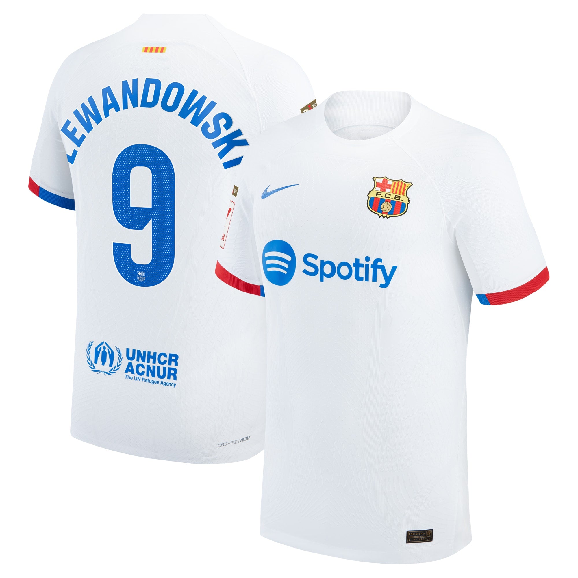 Robert Lewandowski Barcelona Nike 2023/24 Home Authentic Jersey - Royal/Aqua/White - Image 4