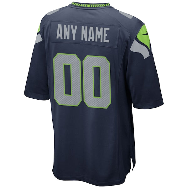 Seattle Seahawks Nike Custom Game Jersey - College Navy - Image 3