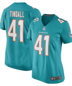 Channing Tindall Miami Dolphins Nike Women's Game Player Jersey - Aqua