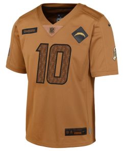 Alternative view of Justin Herbert Los Angeles Chargers Nike Youth 2023 Salute To Service Limited Jersey - Brown