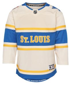 Alternative view of Jordan Binnington St. Louis Blues Preschool 2025 NHL Winter Classic Premier Player Jersey - Cream