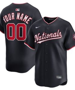 Washington Nationals Nike Alternate Limited Custom Jersey - Navy/White