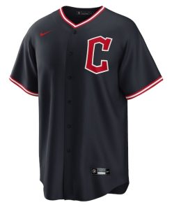 Alternative view of Shane Bieber Cleveland Guardians Nike Alternate Replica Jersey - Navy