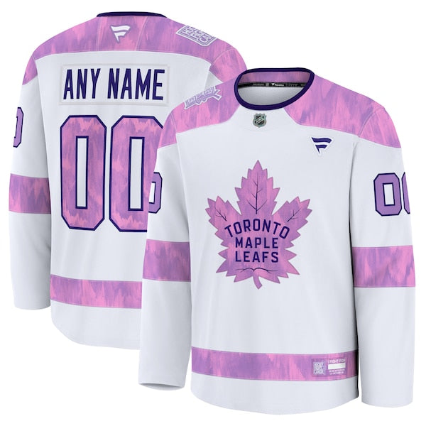 Toronto Maple Leafs 2024 Hockey Fights Cancer Custom Practice Jersey - White