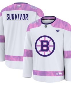 Boston Bruins  Hockey Fights Cancer Practice Jersey - White