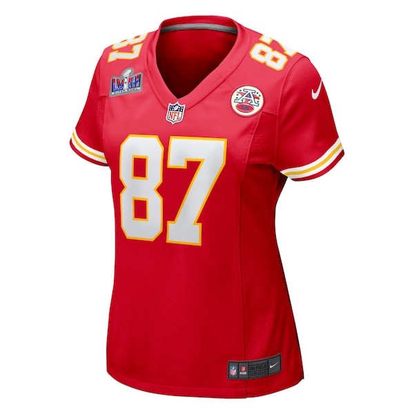 Travis Kelce Kansas City Chiefs Nike Women's Super Bowl LVIII Game Jersey - Red - Image 2