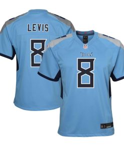 Alternative view of Will Levis Tennessee Titans Nike Youth Alternate Player Game Jersey - Light Blue