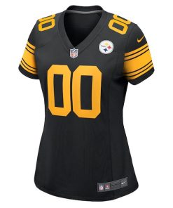 Alternative view of Pittsburgh Steelers Nike Women's Alternate Custom Game Jersey - Black