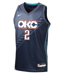 Alternative view of Shai Gilgeous-Alexander Oklahoma City Thunder Nike Youth 2025/26 City Edition Swingman Jersey - Navy