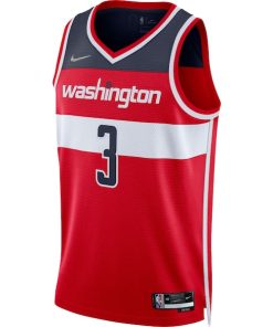 Alternative view of Bradley Beal Washington Wizards Nike 2021/22 Diamond Swingman Jersey - Icon Edition - Red