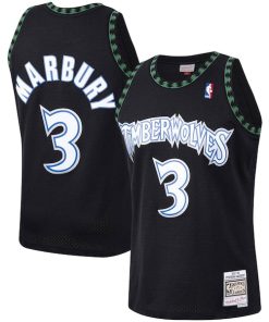 Stephon Marbury Minnesota Timberwolves 1997/98 Hardwood Classics Swingman Jersey - Black