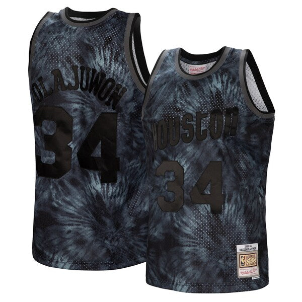 Hakeem Olajuwon Houston Rockets Hardwood Classics 1993/94 Tie-Dye Swingman Jersey - Black - Image 2