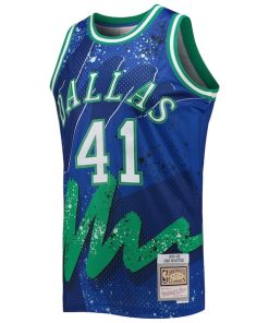 Alternative view of Dirk Nowitzki Dallas Mavericks Hardwood Classics 1998/99 Hyper Hoops Swingman Jersey - Blue