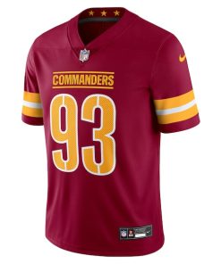 Alternative view of Jonathan Allen Washington Commanders Nike  Vapor Untouchable Limited Jersey - Burgundy/Black