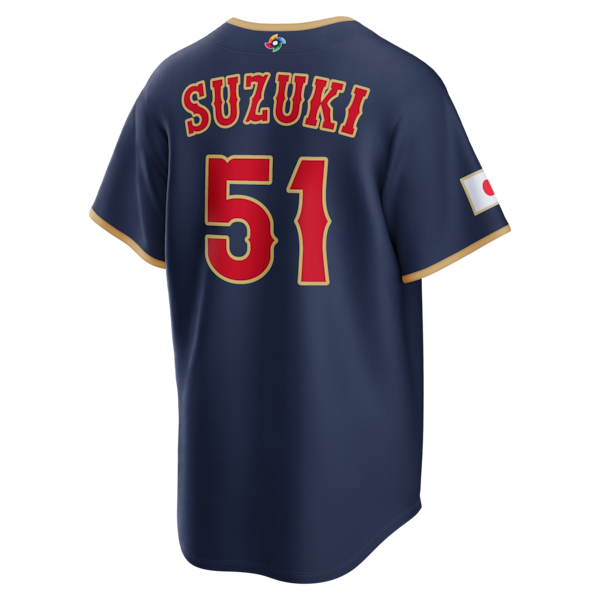 Seiya Suzuki Japan Baseball Nike 2026 World Baseball Classic Road Stadium Jersey - Navy/White - Image 4