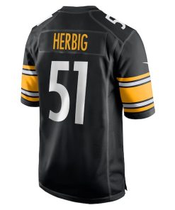 Alternative view of Nick Herbig Pittsburgh Steelers Nike  Game Jersey -  Black