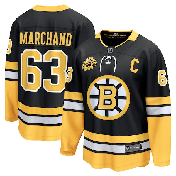 Brad Marchand Boston Bruins 100th Anniversary Premier Breakaway Player Jersey - Black