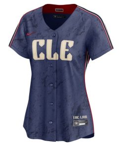 Alternative view of Shane Bieber Cleveland Guardians Nike Women's 2024 City Connect Limited Jersey - Navy
