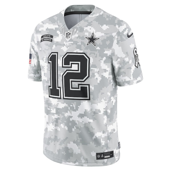 Roger Staubach Dallas Cowboys Nike 2024 Salute to Service Retired Player Limited Jersey - Arctic Camo - Image 2