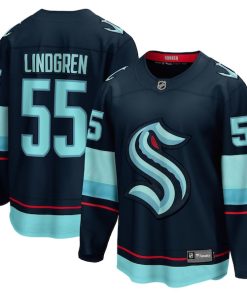 Ryan Lindgren Seattle Kraken  Home Breakaway Jersey - Deep Sea Blue