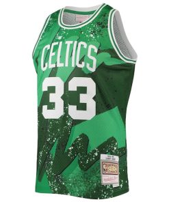 Alternative view of Larry Bird Boston Celtics Hardwood Classics 1985/86 Hyper Hoops Swingman Jersey - Kelly Green