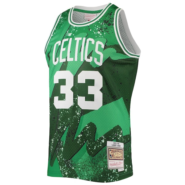 Larry Bird Boston Celtics Hardwood Classics 1985/86 Hyper Hoops Swingman Jersey - Kelly Green - Image 2