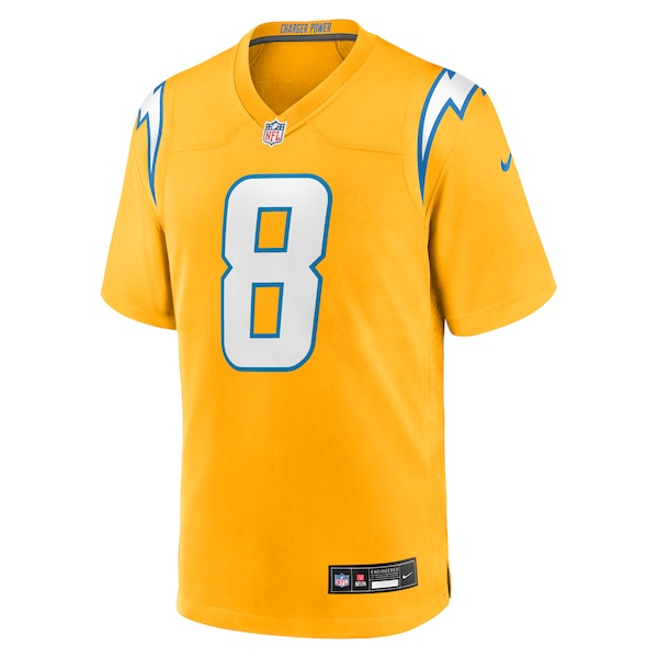 Omarion Hampton Los Angeles Chargers Nike Alternate Charger Power Game Player Jersey - Gold/Powder Blue - Image 3