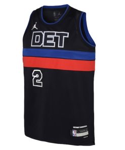 Alternative view of Cade Cunningham Detroit Pistons Jordan Brand Youth Swingman Jersey - Statement Edition - Black