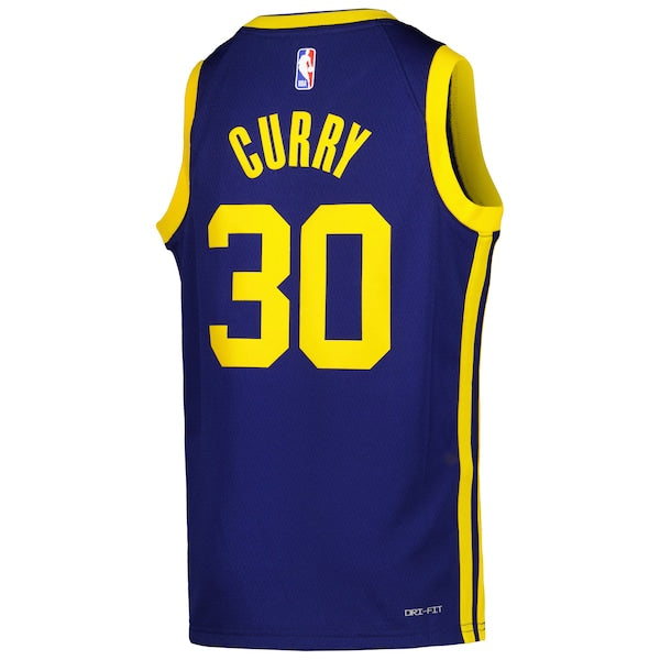 Stephen Curry Golden State Warriors Jordan Brand Youth Swingman Jersey - Statement Edition - Blue - Image 4
