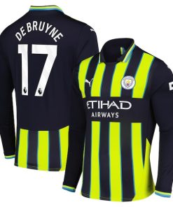 Alternative view of Kevin De Bruyne Manchester City Puma 2024/25 Away Replica Long Sleeve Player Jersey - Navy