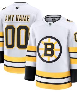 Alternative view of Boston Bruins  Away Premium Custom Jersey - White/Black