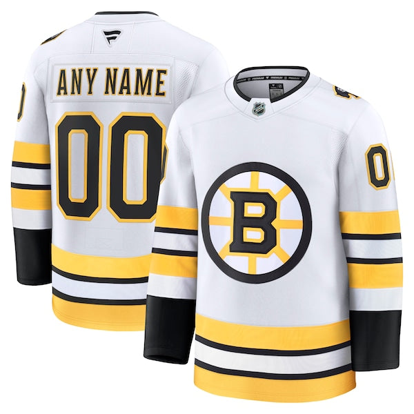 Boston Bruins Away Premium Custom Jersey - White/Black - Image 2