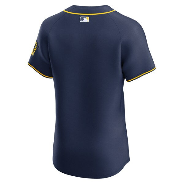 Milwaukee Brewers Nike Alternate Vapor Premier Elite Patch Jersey - Navy - Image 4