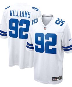 Alternative view of Quinnen Williams Dallas Cowboys Nike Game Jersey - White/Navy