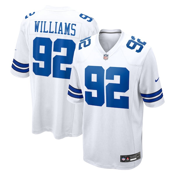 Quinnen Williams Dallas Cowboys Nike Game Jersey - White/Navy - Image 2
