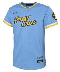 Alternative view of Milwaukee Brewers Nike Toddler 2022 City Connect Replica Team Jersey - Powder Blue