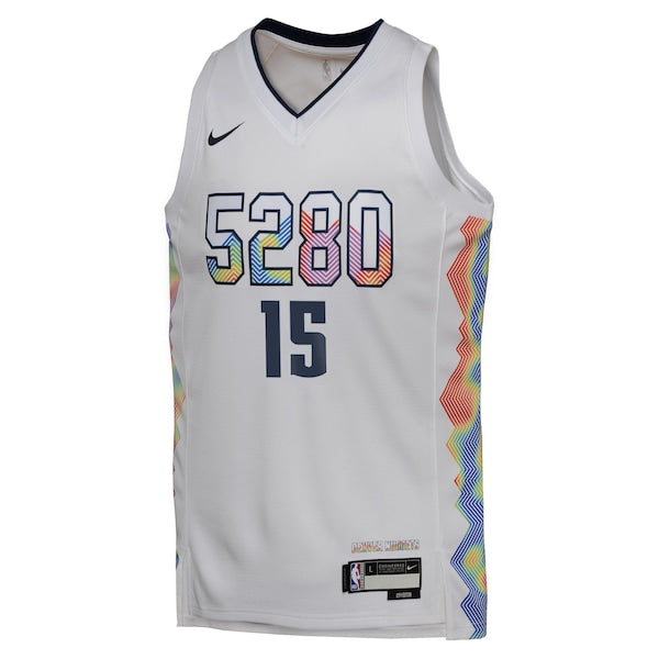 Nikola Jokic Denver Nuggets Nike Youth 2024/25 Swingman Player Jersey - City Edition - White - Image 2