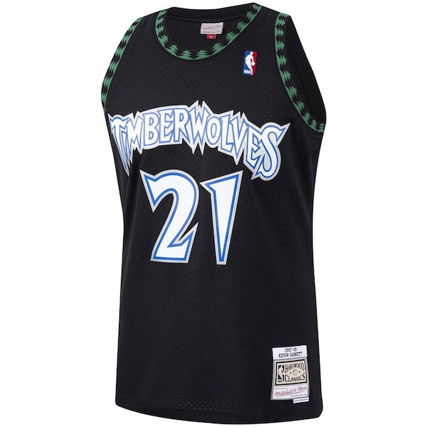 Kevin Garnett Minnesota Timberwolves Hardwood Classics Swingman Jersey - Black/White - Image 3
