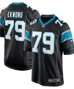 Ikem Ekwonu Carolina Panthers Nike Player Game Jersey - Black