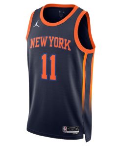 Alternative view of Jalen Brunson New York Knicks Jordan Brand Unisex Swingman Player Jersey - Statement Edition - Navy