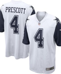 Alternative view of Dak Prescott Dallas Cowboys Nike Alternate Game Jersey - White/Navy