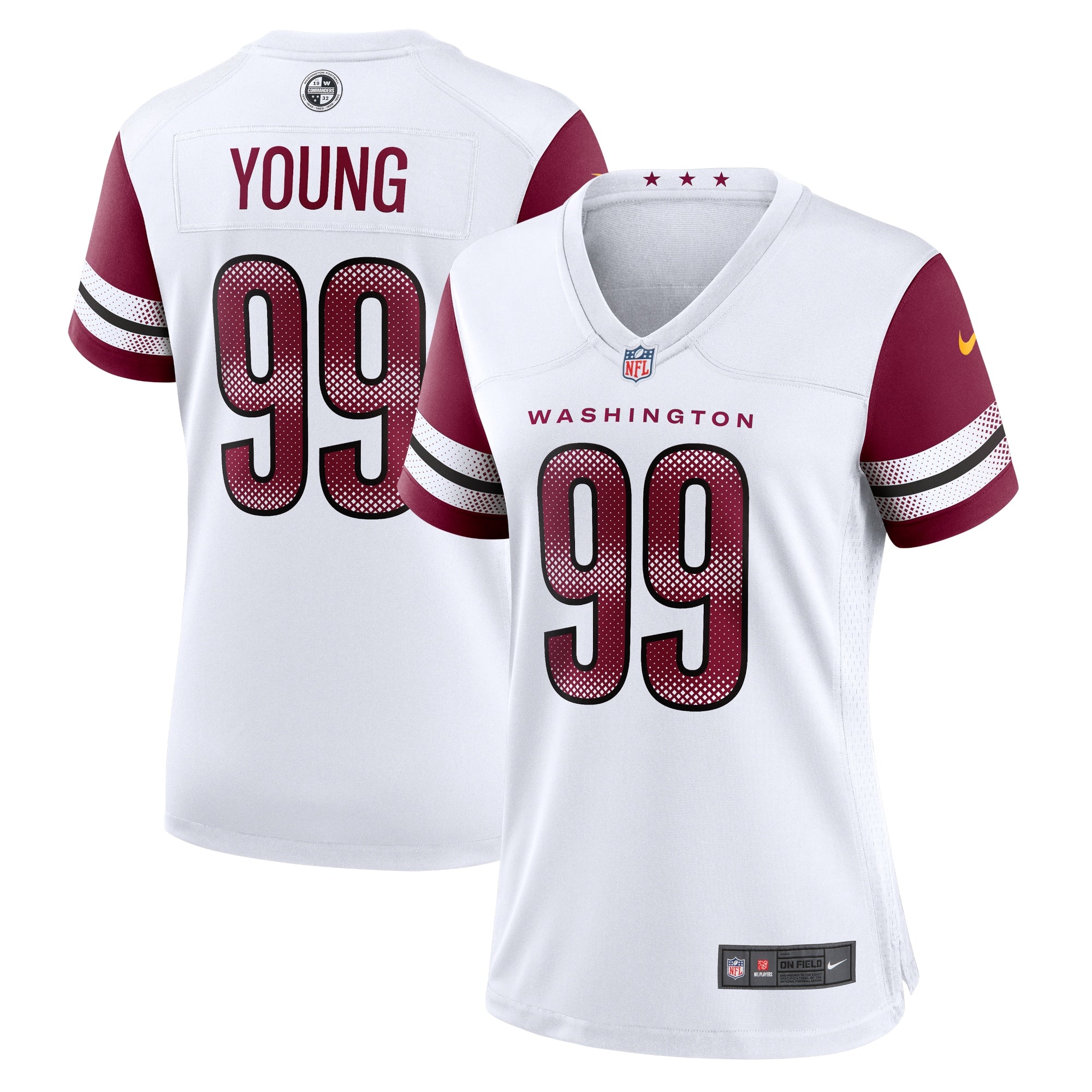 Chase Young Washington Commanders Nike Women's Player Jersey - Burgundy/Black/White - Image 6