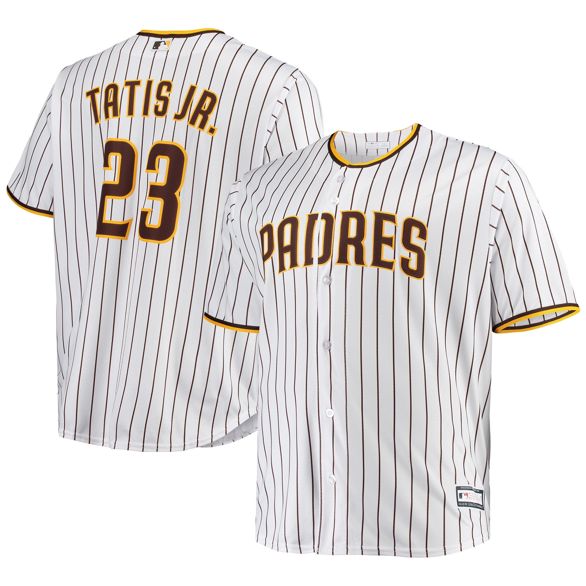Fernando Tatis Jr. San Diego Padres Big & Tall Replica Player Jersey - Brown/Tan/White - Image 4